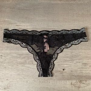Victoria’s Secret Dream Angels Black Lace Thong LG